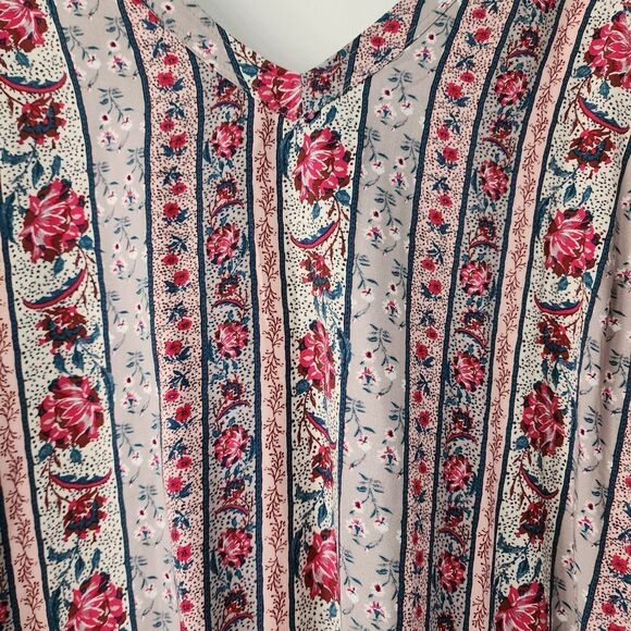 New Torrid Challis Stitch Vintage Striped‎ Florals pink tank womens 2 2X 18-20 - Picture 2 of 5